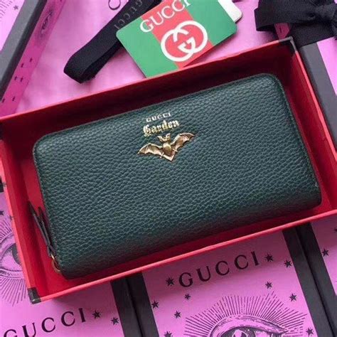 gucci garden bat wallet|Gucci wallet with green strap.